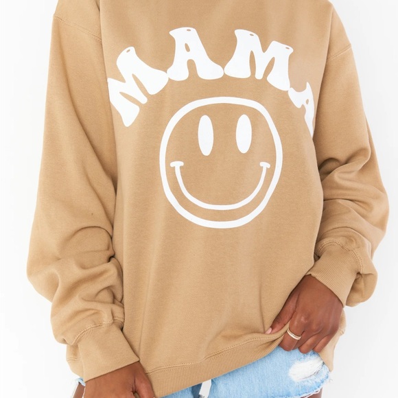 Show Me Your MuMu Tops - Tan 'Mama' Graphic Sweatshirt Show Me Your Mumu